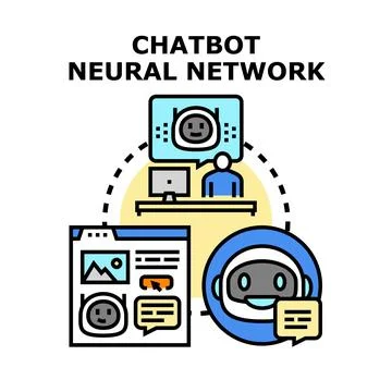 Chatbot neural network connecting user and artificial intelligence 스톡 일러스트