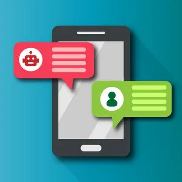Chatbot notification bubble alert messenger with personal user communication  Stock Illustration