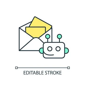 Chatbot notifications RGB color icon Stock Illustration