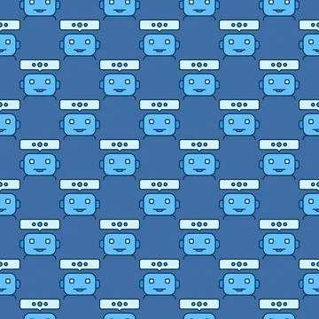 Chatbot Online Chat vector Conversation colored seamless pattern 스톡 일러스트
