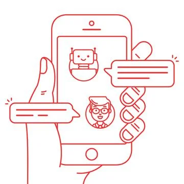 Chatbot outline icon concept Stock Illustration