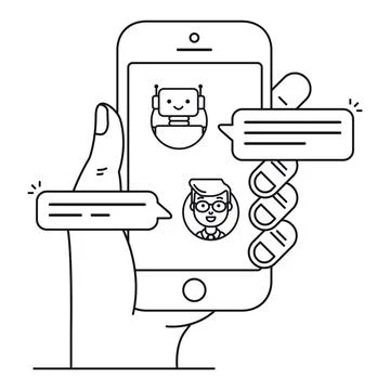 Chatbot outline icon concept Stock Illustration