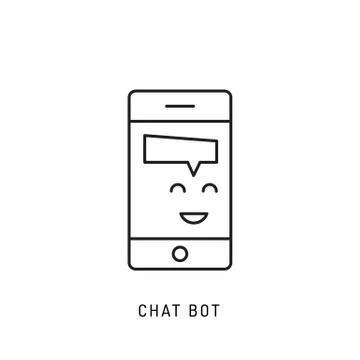 Chatbot outline icon Stock Illustration