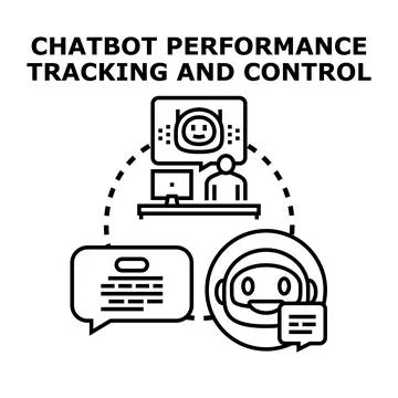 Chatbot performance tracking and control concept Illustrazione stock