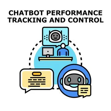 Chatbot performance tracking and control concept Stock Illustration
