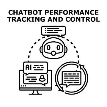Chatbot performance tracking and control concept vector Stock Illustration
