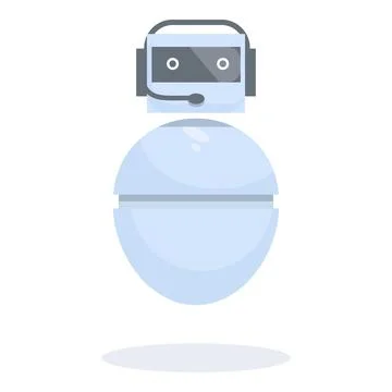 Chatbot providing customer support wearing headset and speaking Stock Illustration