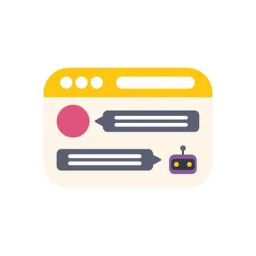 Chatbot providing online customer support, answering questions and giving inf Stock Illustration