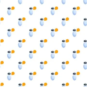 Chatbot robot artificial intelligence communication seamless pattern Illustrazione stock