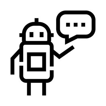Chatbot robot artificial intelligence talking icon Stock Illustration