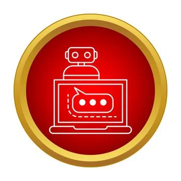 Chatbot robot communicating via laptop artificial intelligence icon 스톡 일러스트
