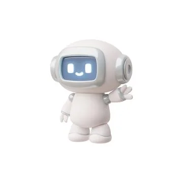 Chatbot robot greetings 3D vector, render artificial intelligence machine 库存插图