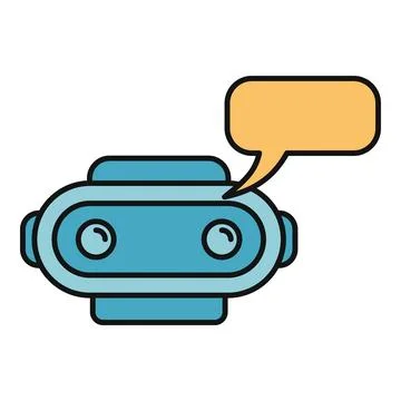 Chatbot robot head having a speech bubble Stock Illustration