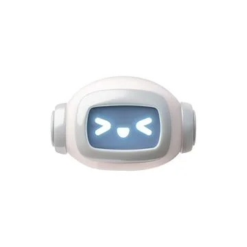 Chatbot robot head smiling 3D vector, render artificial intelligence machine Stockillustratie
