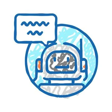 Chatbot robot icon doodle illustration Stock Illustration