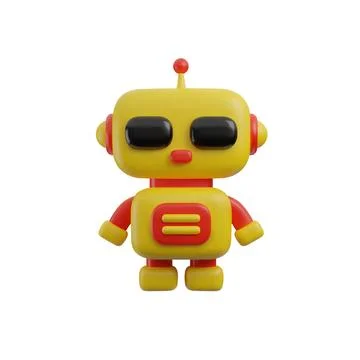 Chatbot robot icon in realistic 3D style, artificial intelligence, communication Illustrazione stock