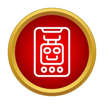 Chatbot robot icon on smartphone screen イラスト素材