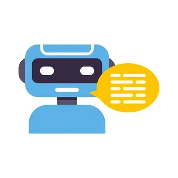 Chatbot robot icon with speech bubble artificial intelligence Illustrazione stock