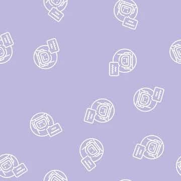 Chatbot robot line seamless pattern Stock Illustration