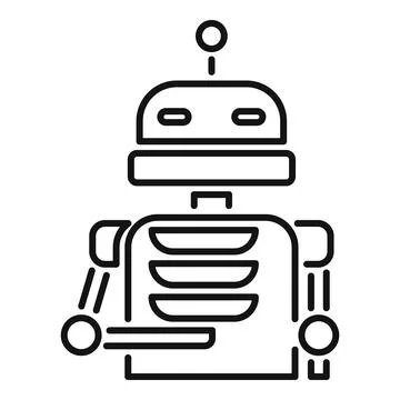 Chatbot robot moving its arms and communicating Illustrazione stock