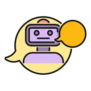 Chatbot robot sending message in speech bubble icon Stock Illustration