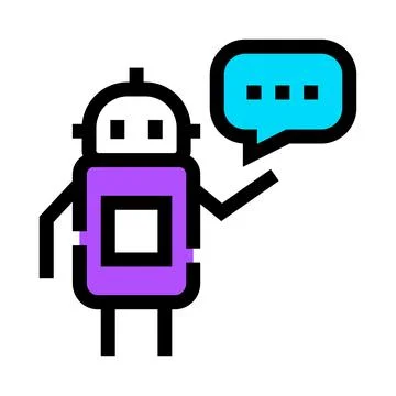 Chatbot robot sending message in speech bubble Illustration