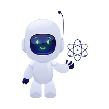 Chatbot robot smiling and greeting, vector flat cute Artificial intelligence イラスト素材