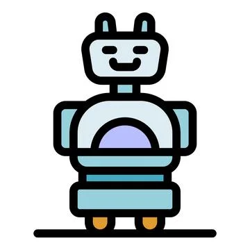 Chatbot robot smiling and showing artificial intelligence 스톡 일러스트