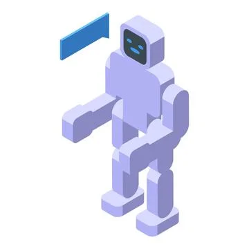 Chatbot robot speaking with speech bubble, artificial intelligence communication Illustrazione stock