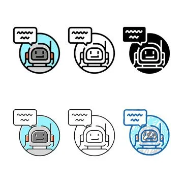 Chatbot robot stylized color icon vector Stock Illustration