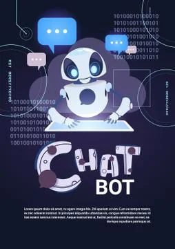 Chatbot Robot Technology, Chatterbot Using Digital Tablet Virtual Assistance And Illustrazione stock