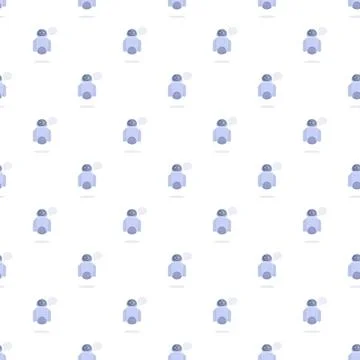 Chatbot robots creating a seamless artificial intelligence pattern Stock Illustration