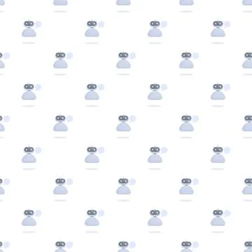 Chatbot robots forming a seamless communication technology pattern Stock Illustration
