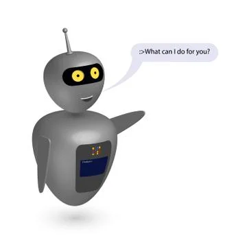 Chatbot say users What can I do. Vector Ilustración de archivo
