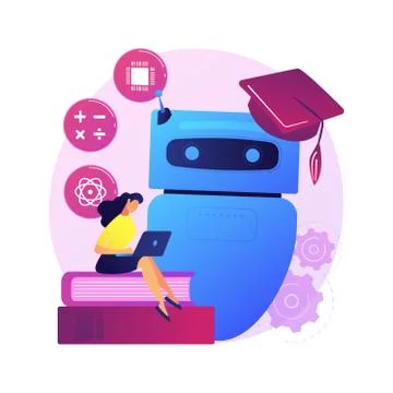 Chatbot self learning abstract concept vector illustration. Stock Illustration