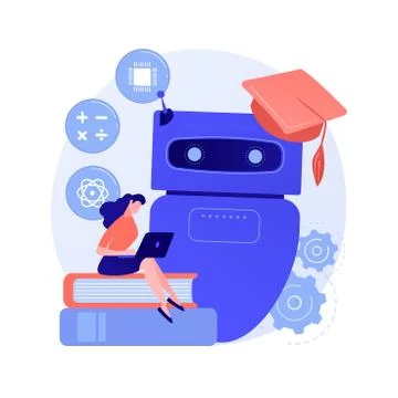 Chatbot self learning abstract concept vector illustration. Stock Illustration