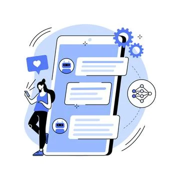 Chatbot self learning abstract concept vector illustration. Stock Illustration