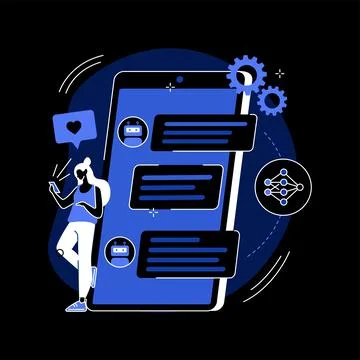 Chatbot self learning abstract concept vector illustration. Stock Illustration