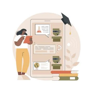 Chatbot self learning abstract concept vector illustration. Stock Illustration