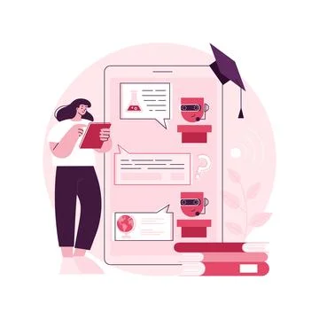 Chatbot self learning abstract concept vector illustration. Stock Illustration