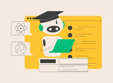 Chatbot self learning abstract concept vector illustration. Stock Illustration