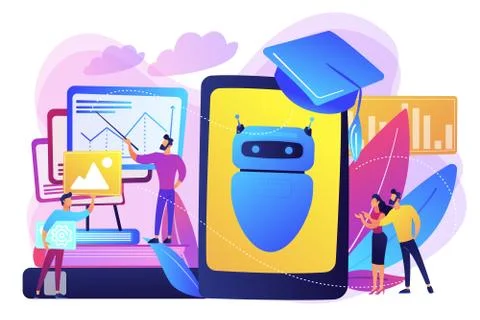 Chatbot self learning concept vector illustration. Stock Illustration