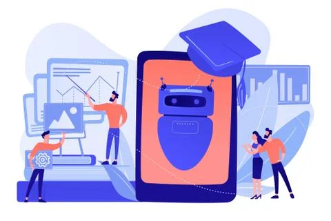 Chatbot self learning concept vector illustration. 스톡 일러스트