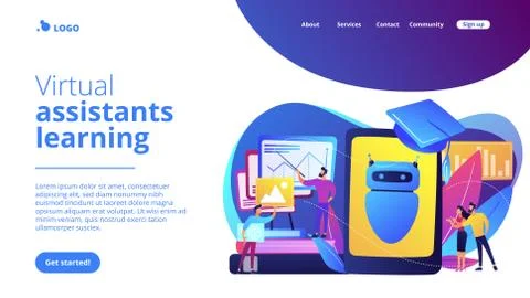 Chatbot self learningconcept landing page. Stock-Illustration