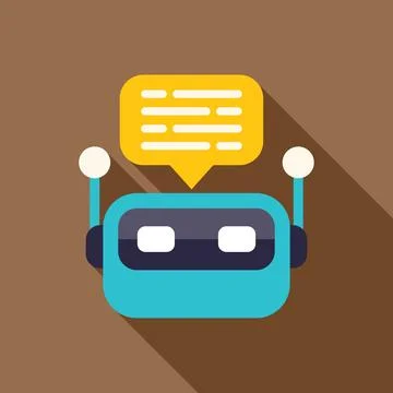 Chatbot sending a message, artificial intelligence communication Stockillustratie