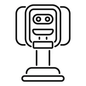 Chatbot smiling with two antennas on a base icon Stock Illustration