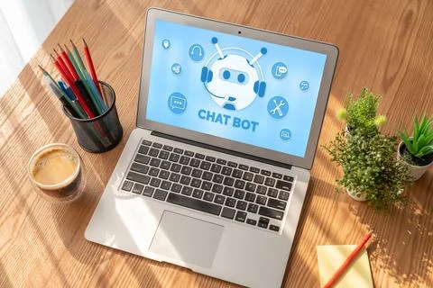 Chatbot software application for modish online business Stock Photos