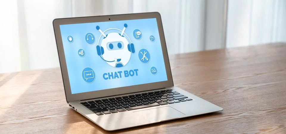 Chatbot software application for modish online business Foto stock