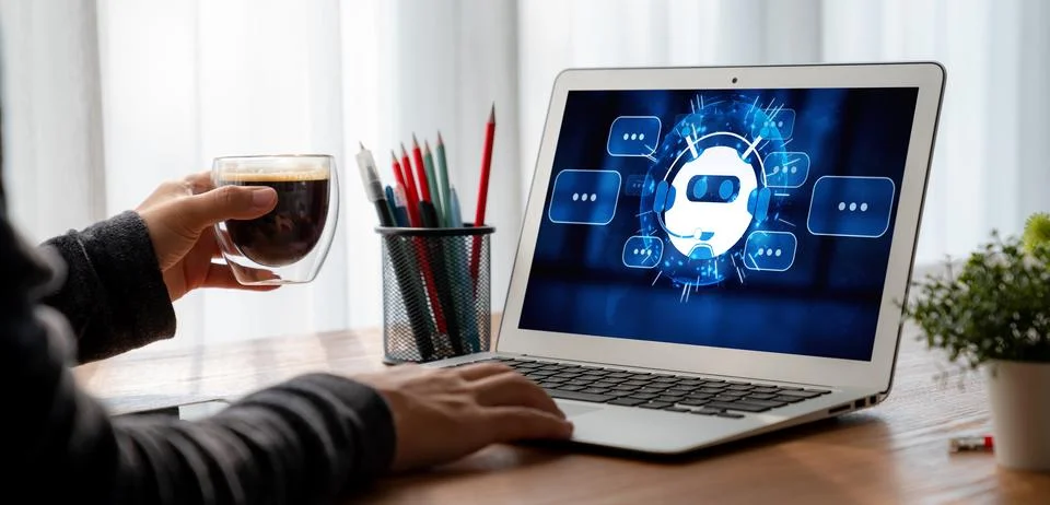 Chatbot software application for modish online business Stock Photos