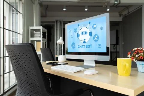 Chatbot software application for modish online business Stock Photos